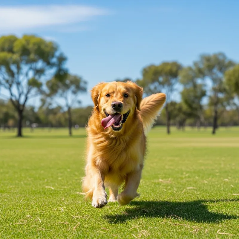 Playful Golden Retriever Enjoying the Park | Dog Photography
