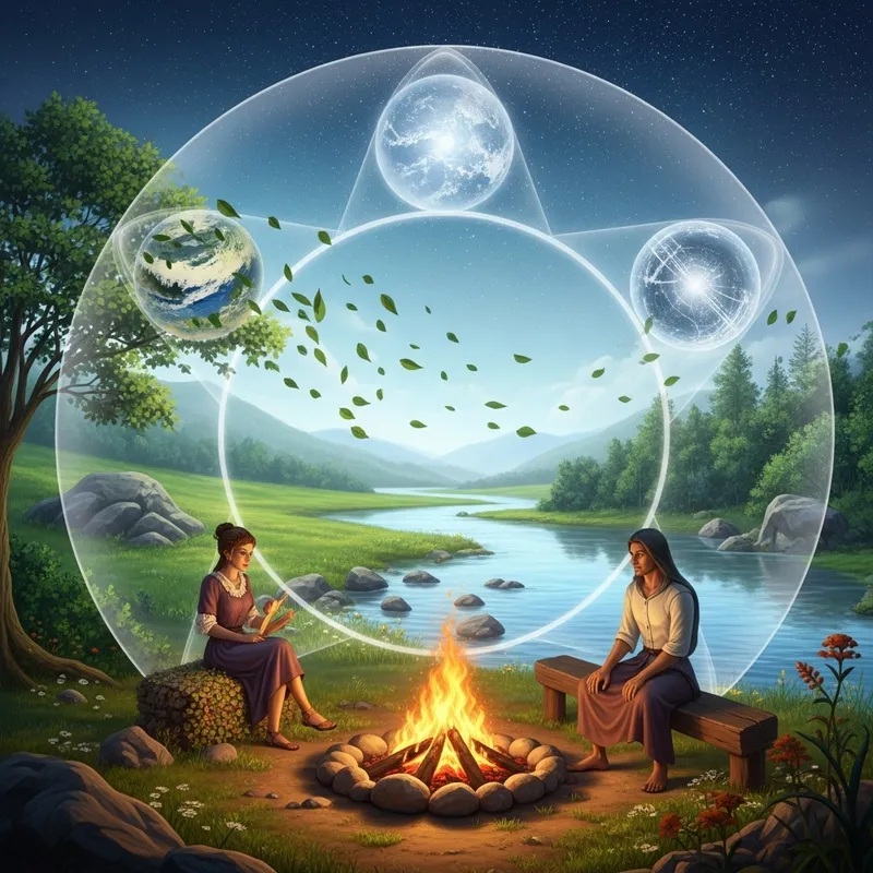 Unity of Five Elements - Earth, Water, Air, Fire and Ether | Detailed Photo Unity of Five Elements - Earth, Water, Air, Fire and Ether | Detailed Photo