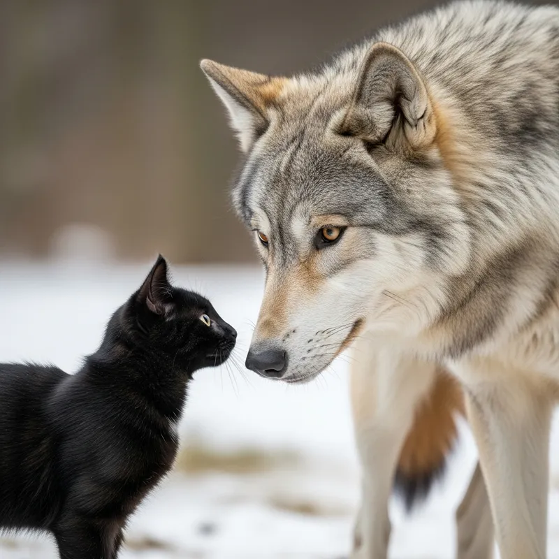Cat and Wolf Interaction: A Fascinating Encounter
