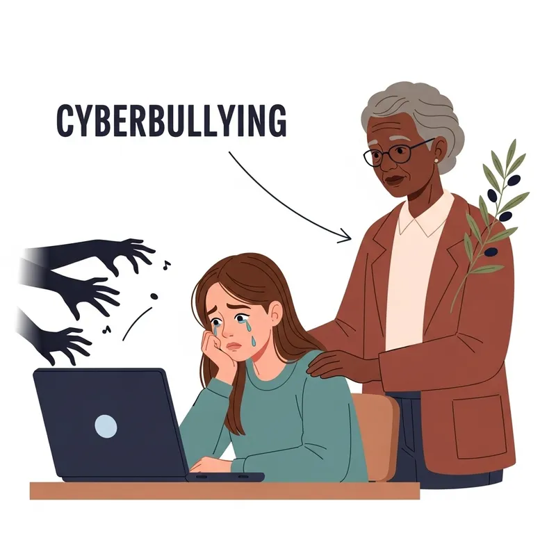 Impactful Illustration on Cyber Bullying