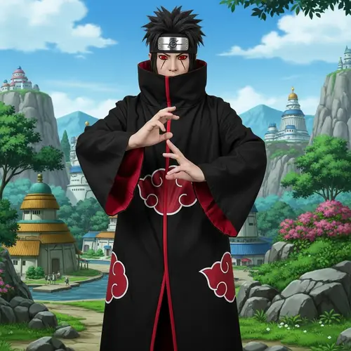 Akatsuki Naruto Character Cosplay with Sharingan Eyes