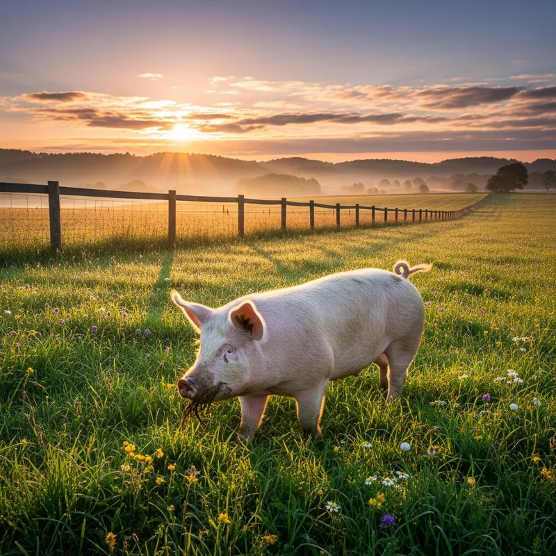 Pig in Green Field