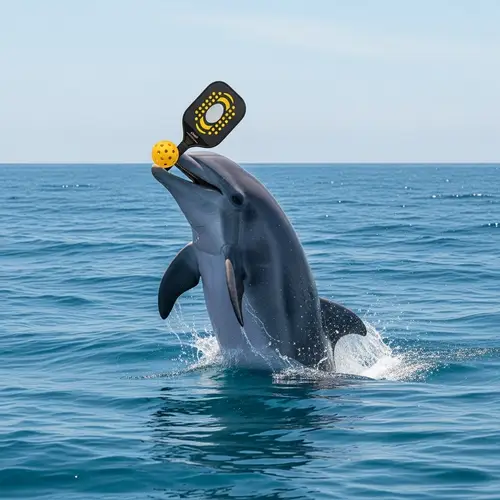 Dynamic Dolphin with Pickleball Paddle in 4K