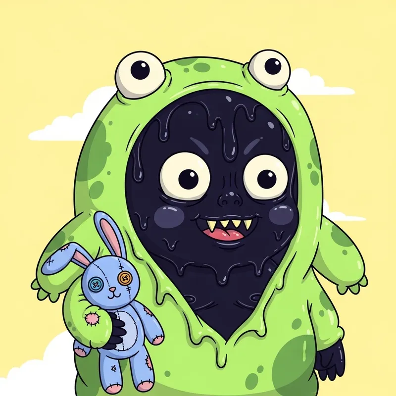 Cute Baby Venom Cartoon Illustration