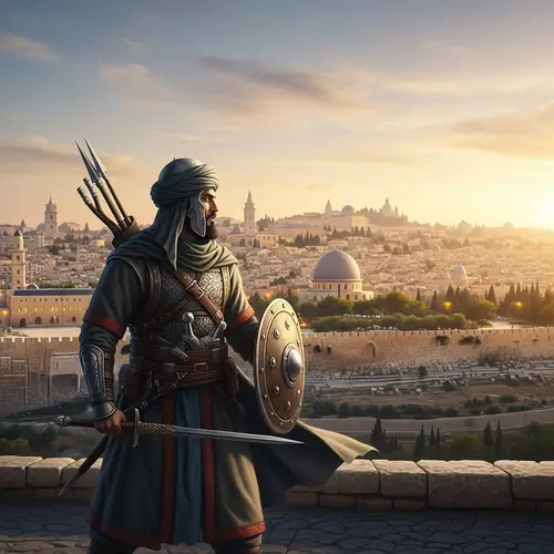 Arab Muslim Warrior in Jerusalem | Valor and Determination
