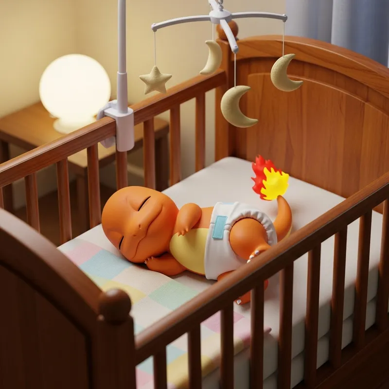 Adorable Charmander Sleeping in Crib Adorable Charmander Sleeping in Crib