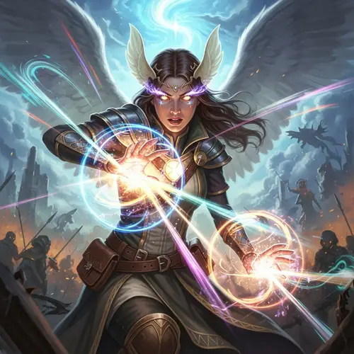 Nina Zenik: Divine Soul Aasimar Sorcerer Artwork