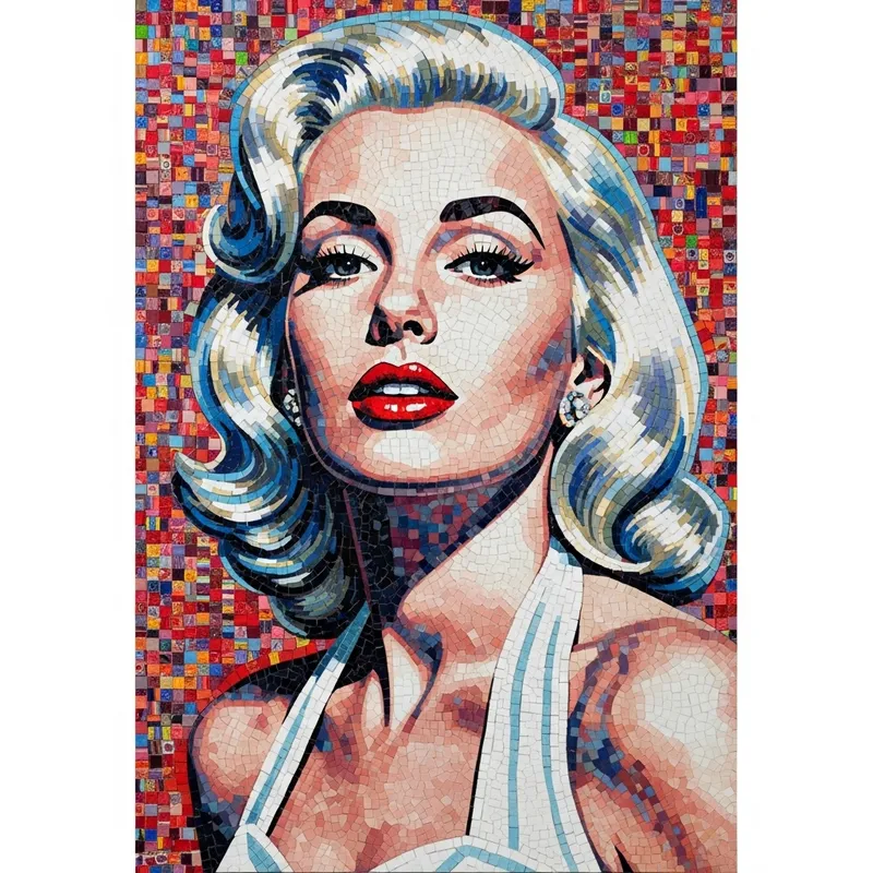 Marilyn Monroe Pop Art Mosaic | Retro Hollywood Style Marilyn Monroe Pop Art Mosaic | Retro Hollywood Style