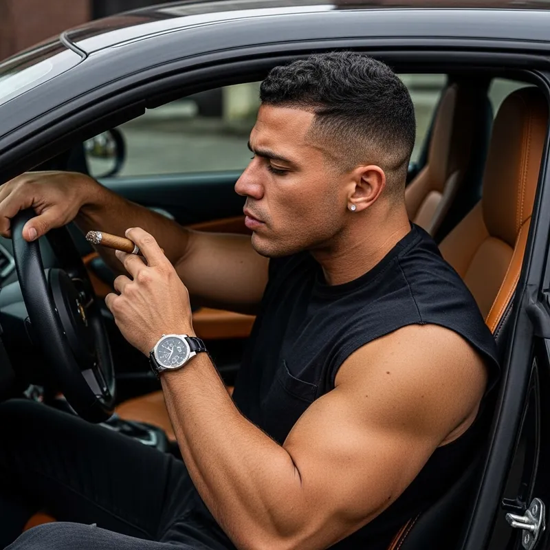 Andrew Tate Smoking Cigar in Sports Car Andrew Tate Smoking Cigar in Sports Car