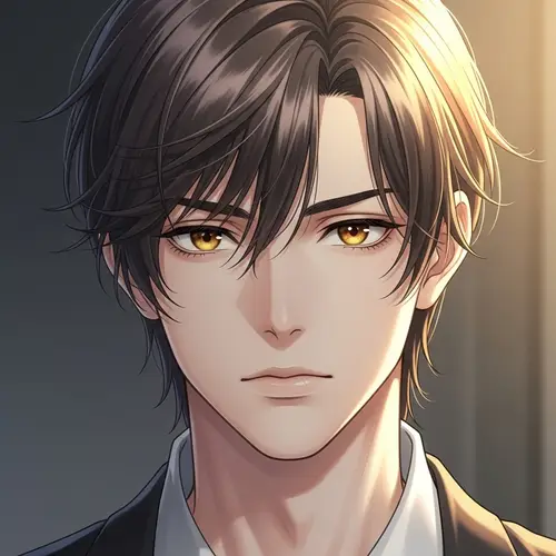 Handsome Anime Boy with Curtain Bangs | Youthful Charm