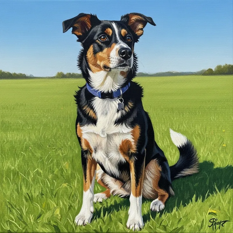Medium-Sized Mixed Breed Dog Portrait Medium-Sized Mixed Breed Dog Portrait