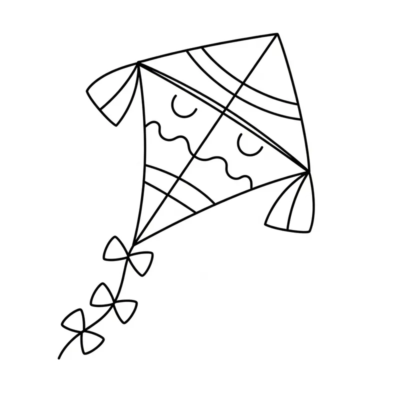 Playful Kite Drawing for 2-Year-Olds