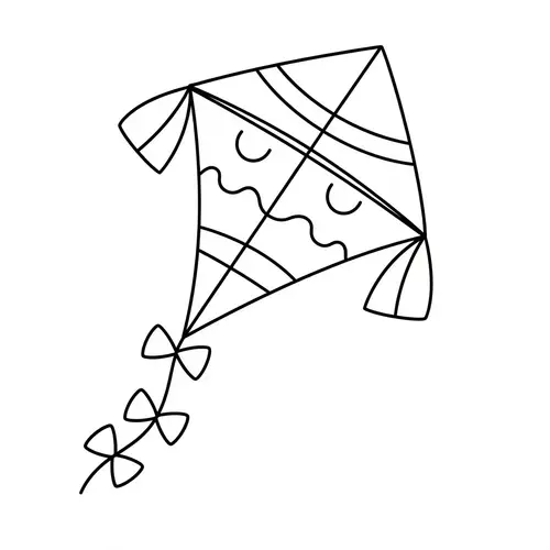 Delightful Kite Coloring Page for 2-Year-Olds