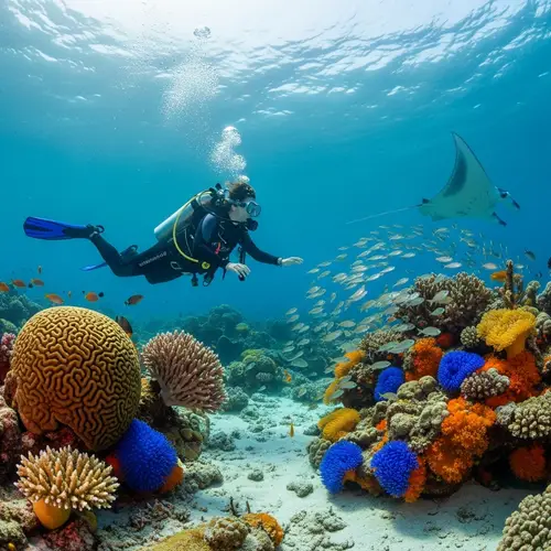 Underwater Scene Featuring a Diver