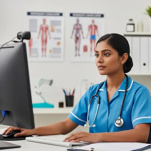 South Asian Female Nurse Telehealth Consultation | Healthcare Tech
