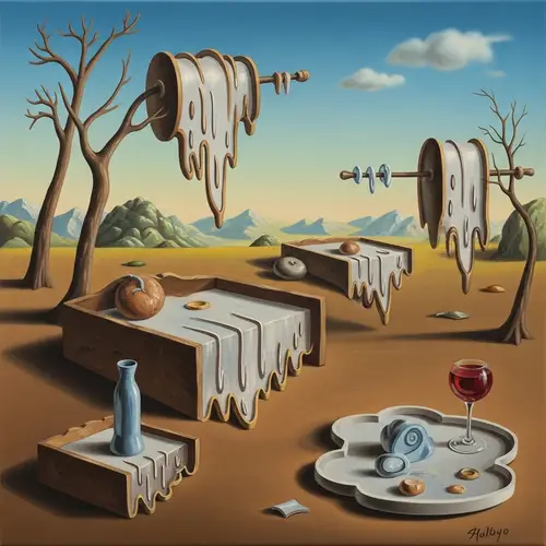 Dream-Like Mosaic: Surreal Oil Painting of Interconnectedness