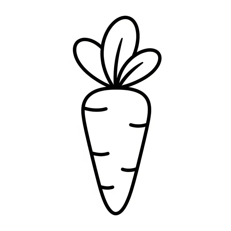 Simple Carrot Coloring Page for Kids Simple Carrot Coloring Page for Kids