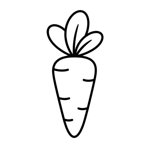 Simple Carrot Coloring Page for Kids