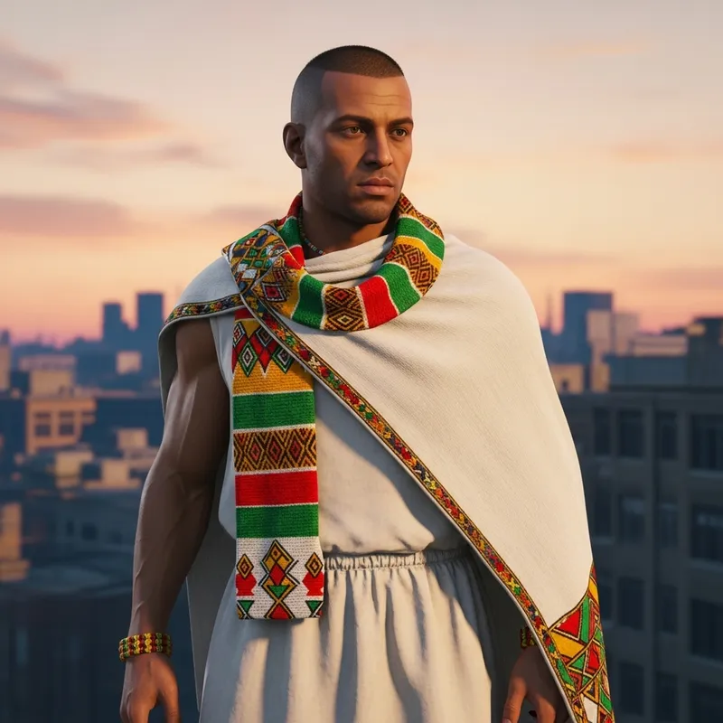 Ethiopian Clothing: GTA Character in Traditional Attire