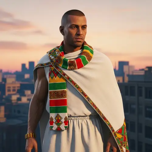 Ethiopian Clothing: Male Character in Popular Video Game Attire