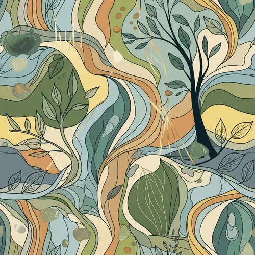 Fluidity and Relaxation Pattern Design | Nature Elements & Abstract Shapes