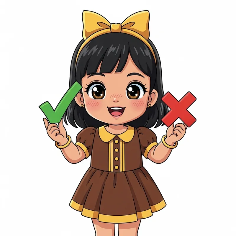 Adorable South Asian Girl Anime Illustration | Joyful Decision-Making