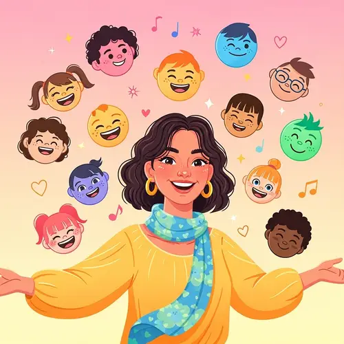 Cheerful Teacher Surrounded by Happy Students Art