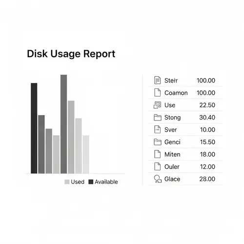 Minimalist Disk Usage Report with Aesthetic Bar Chart