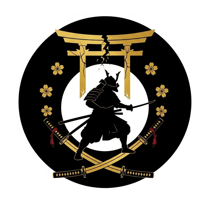 Ronin Samurai Logo | Gold Black Theme - 7 Swords & Blood