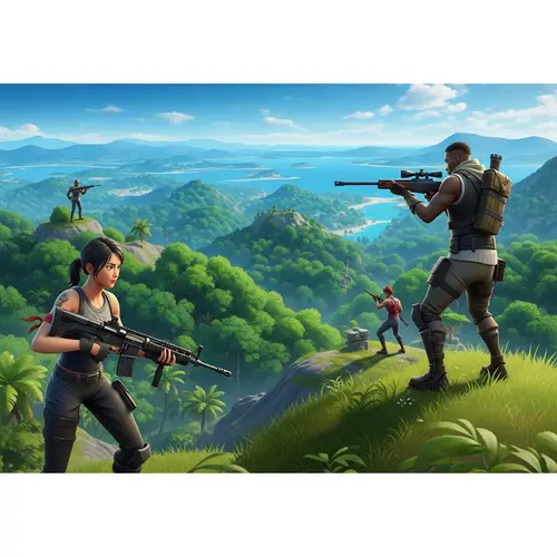 Thrilling Free Fire Battle Royale Scene | Tropical Island Confrontation