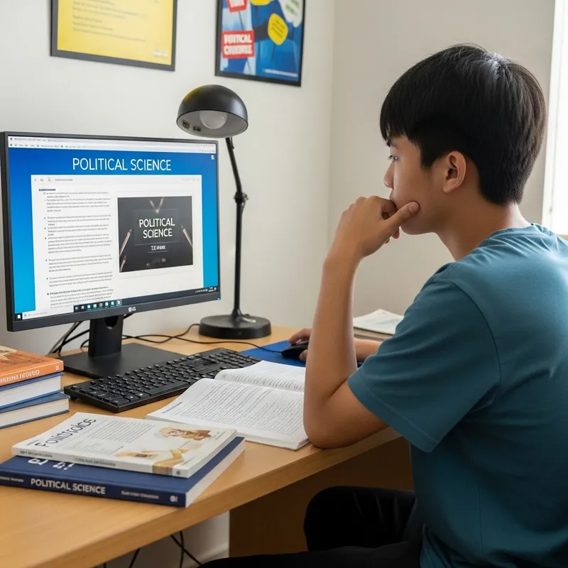 Asian Teenage Boy Studying Political Science | Dedicated 12th Grade Student