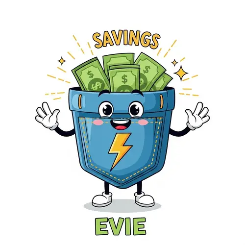 Evie - The Cheerful Cartoon Pocket Character Highlighting EV Savings