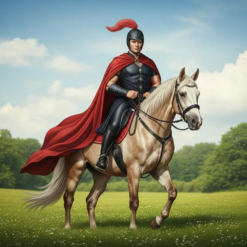 Stunning Horse Riding Centaur in Verdant Landscape