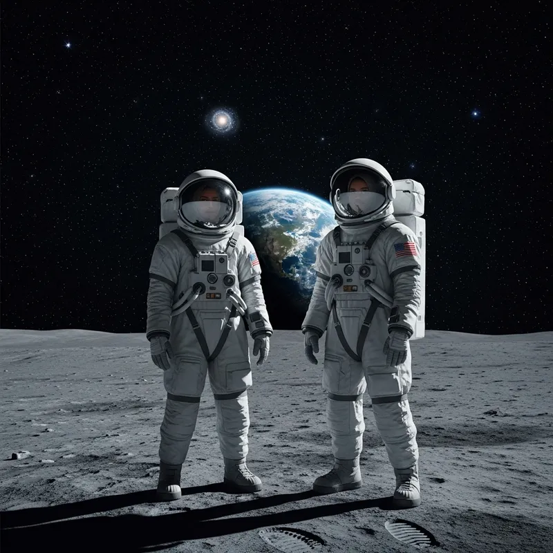 Moroccan and Algerian Women on the Moon