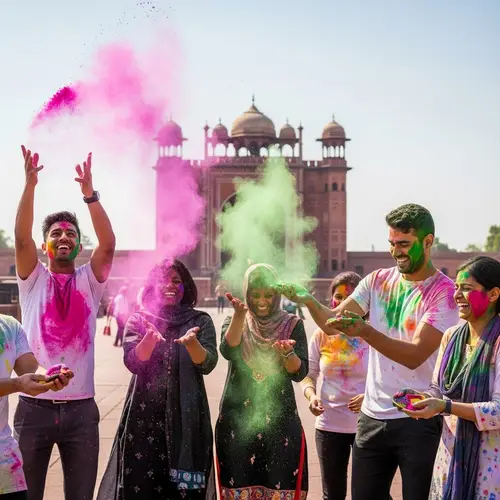 Vibrant Holi Festival Celebration in India