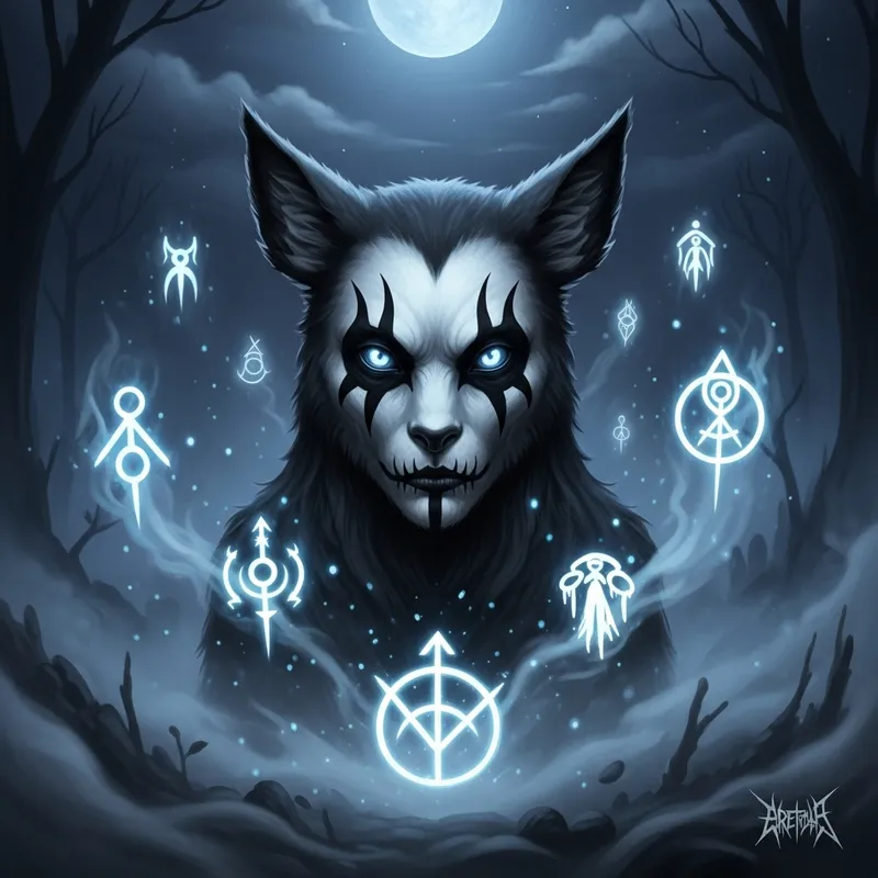 Enigmatic Mythical Black Metal Creature with Dream-Like Powers