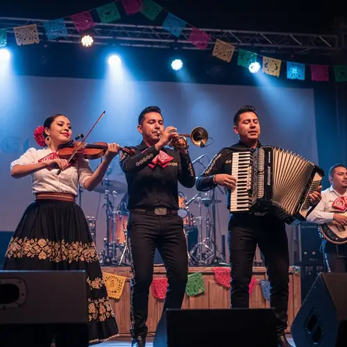 Colorful Traditional Mexican Band Performance