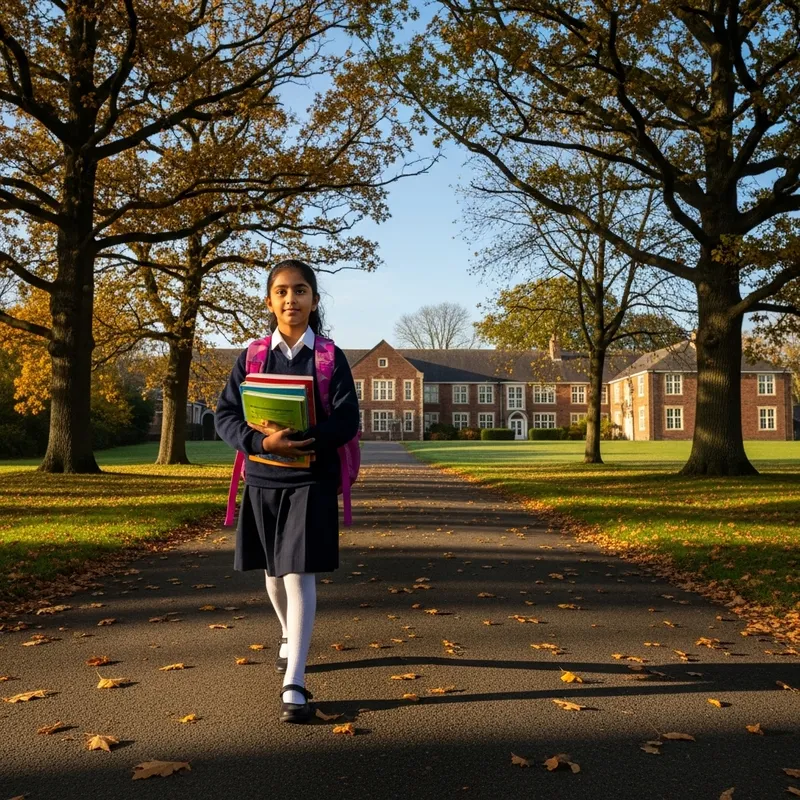 Vietnamese Schoolgirl on Her Way to Class