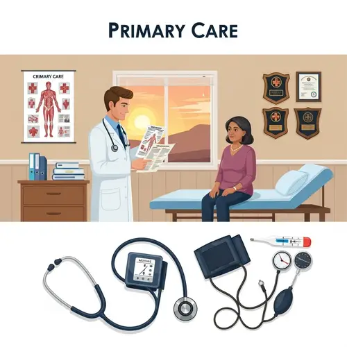 Realistic Primary Care Setting Image for Health Blogs