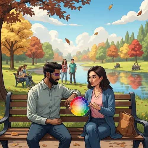 Colorblind Man Learns Colors in Park Scene | Diverse Interaction