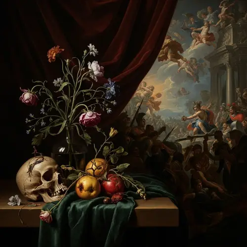 Baroque Scene of Mortality and Conflict