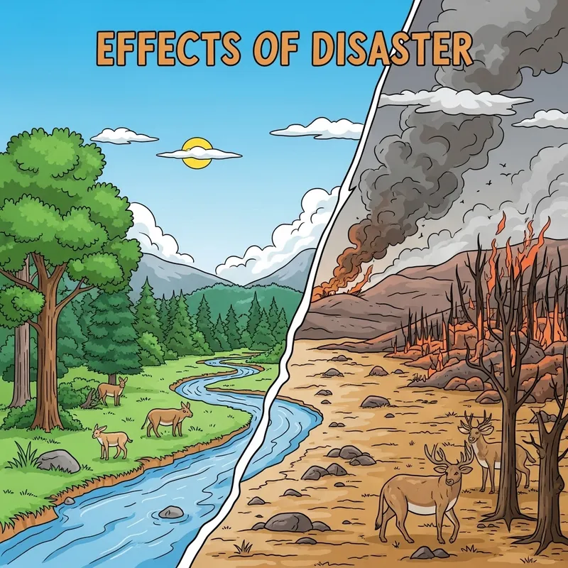 Simple Effects of Disaster Poster Drawing Reference
