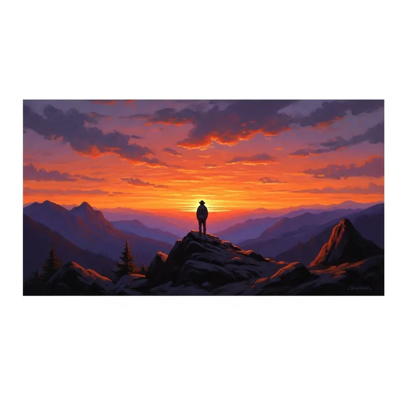 Breathtaking Sunset Serenity - Inspired Landscape Painting