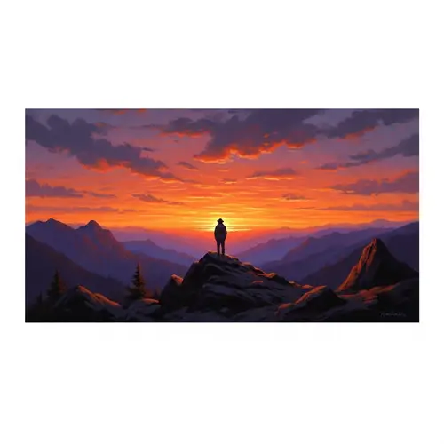 Serenity of Nature at Sunset - Romantic Landscape Painting