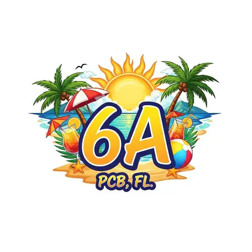 Vibrant Tropical Logo for 6A in PCB, FL | Beach-Themed Party