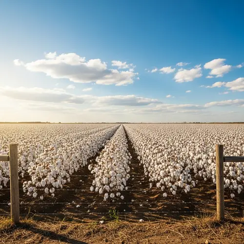 Sunny Cotton Field | Tranquil Nature Scene