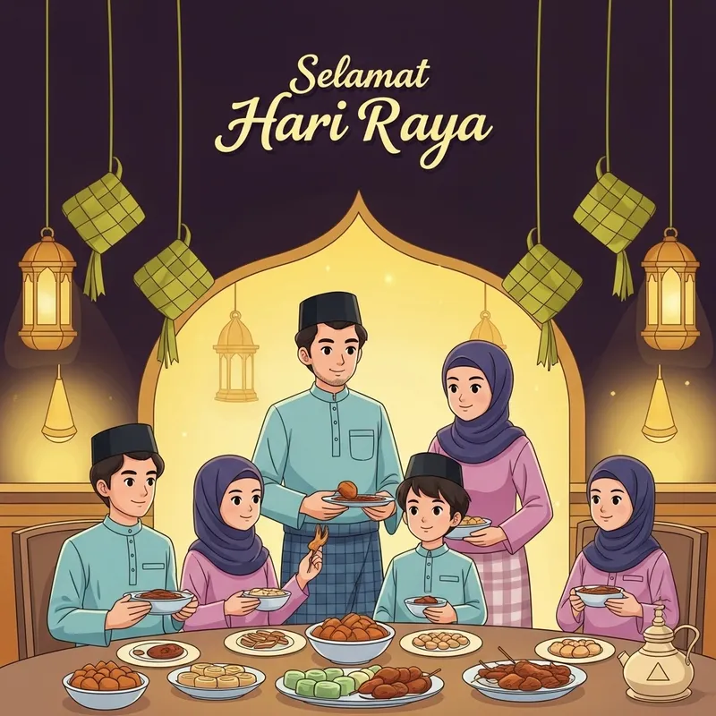 Festive Hari Raya Gathering | Traditional Malay Attire & Delicacies