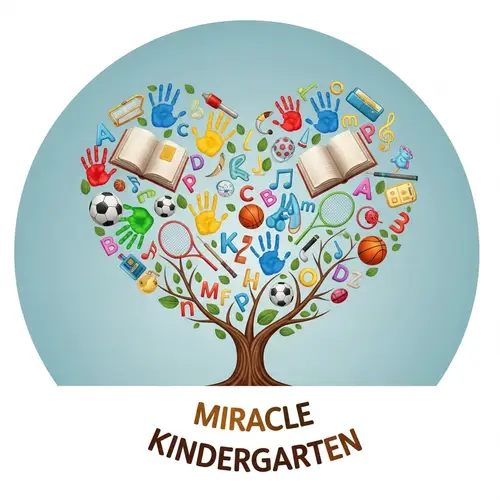 Creative Kindergarten Logo Design with Miracle Tree