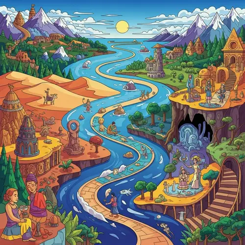 Imaginary World of Vibrant Colors, Miraculous Creatures, and Cultural Rituals