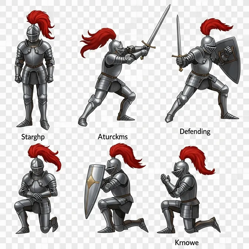 Knight Sprite Sheet with Various Poses